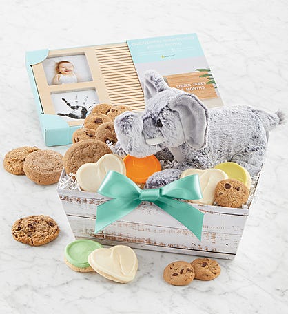 Welcome Baby Bakery Gift Basket and Keepsakes